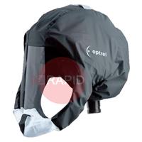 4900.040 Optrel Softhood Short Protective Hood With Fresh Air Connection - Black