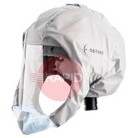 4900.042 Optrel Softhood Short Protective Hood With Fresh Air Connection - White