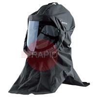 4900.050 Optrel Softhood Long Protective Hood With Fresh Air Connection & Chest/Shoulder Protection - Black