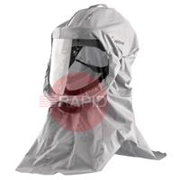 4900.051 Optrel Softhood Long Protective Hood With Fresh Air Connection & Chest/Shoulder Protection - Grey