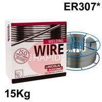 58190 Lincoln Electric LNM 307, Stainless Steel MIG Wire, 15Kg Reel, ER307
