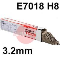 599213 Lincoln Electric 7018 Low Hydrogen Electrodes 3.2mm Diameter x 450mm Long. 15.6kg Carton (3 x 5.2kg 118 Rod Packs) E7018 H8