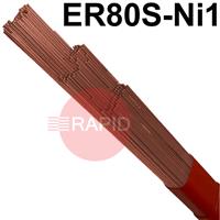 60016 Lincoln LNT Ni1, Steel TIG Wire, 1000mm Cut Lengths, 5Kg Pack, ER80S-Ni1
