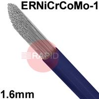 6011100611 Nickel Alloy 617 TIG Wire, 1.6mm Diameter x 1000mm Cut Lengths - AWS A5.14 ER NiCrCoMo-1, 5Kg Pack