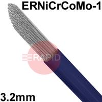 6011100613 Nickel Alloy 617 TIG Wire, 3.2mm Diameter x 1000mm Cut Lengths - AWS A5.14 ER NiCrCoMo-1, 5Kg Pack