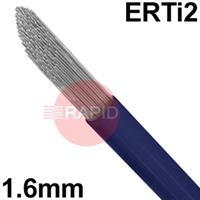 6031100322 Titanium Grade 2 TIG Wire, 1.6mm Diameter x 1000mm Cut Lengths - AWS A5.16 ER Ti2, 1Kg Pack