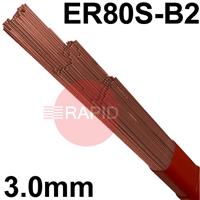 604382 Lincoln LNT 19 Steel Tig Wire, 3.0mm Diameter x 1000mm Cut Lengths - AWS A5.28 ER80S-B2. 5.0kg Pack