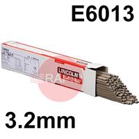 609062 Lincoln Rutile Electrodes Omnia 46 E6013, 3.2mm Dia  450mm Long 18.6kg (3 x 6.2kg 150 piece Packs) ISO 2560-A: E 42 0 RC 11