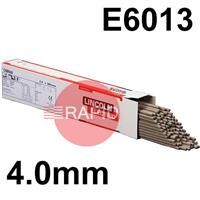609063 Lincoln Omnia 46 Rutile Electrodes, E6013, 4.0mm Dia x 350mm Long 15.0kg Carton (3 x 5.0kg 102 piece Packs), ISO 2560-A: E 42 0 RC 11