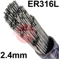 69633 Bohler Thermanit GE-316L Stainless Steel Tig Wire, 2.4mm Diameter x 1000mm Cut Lengths - AWS A5.9 ER316L. 5.0kg Pack