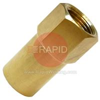 AERGBN Cylinder Adaptor. W21.8 Female for CO2 Cylinder. To G5/8 Female for Argon Regulator.