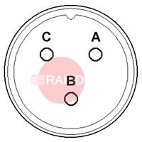 AMP03PS 3 Way Amphenol Panel Socket (14S-1)