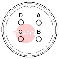 AMP04CSIL 4 Way Inline Amphenol Cable Socket (18-4)