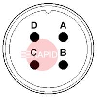 AMP04PP 4 Way Amphenol Panel Plug (18-4)