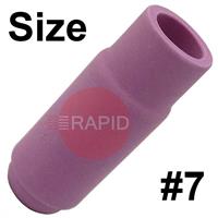 CK-3A7 Size 7 CK 3 Series Standard Alumina Gas Cup. 47mm Long x 11mm Bore.