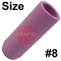 CK-3A8 Size 8 CK 3 Series Standard Alumina Gas Cup. 47mm Long x 12mm Bore.