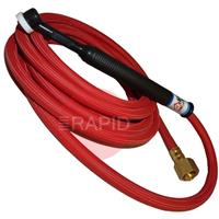 CK-CK2412RSFRG CK24 2 Series Gas-Cooled 80 Amp 4m TIG Torch with 1pc Superflex Cable, 3/8 BSP.