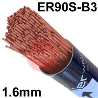 CM2IG16 Bohler CM 2-IG Steel Tig Wire, 1.6mm Diameter x 1000mm Cut Lengths - AWS A5.28 ER90S-B3. 5.0kg Pack