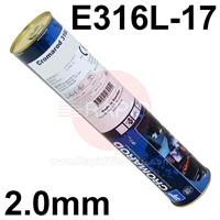 E316L20 Elga Cromarod 316L Stainless Steel Electrodes 2.0mm Diameter x 300mm Long, 3.0kg Tin (261 Rods). E316L-17