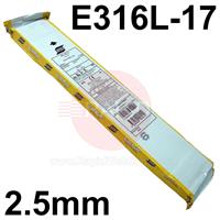 E316L25E Esab OK 63.30 Stainless Steel Electrodes 2.5mm Diameter x 300mm Long. 0.7kg Vacpac (36 Rods). E316L-17