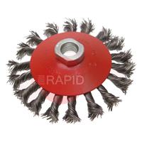 FAIWBTC115 Faithfull Conical 115mm Steel Twist Knot Brush M14