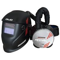 J7050 Jackson WH25 Duo Auto Darkening Welding Helmet and R60 Airmax PAPR System, Shades 9-13 With Grind Function, TH3 Protection