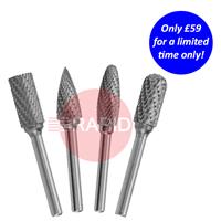 JS26-4021-SET1 HMT JS26 Tungsten Carbide Burr 4 Piece 12mm Set