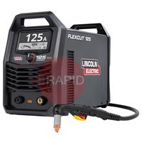 K14456-1 Lincoln FlexCut 125 Plasma Cutter with 7.5m FlexConnect Torch. 400v, 3ph