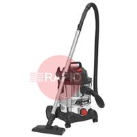 PPC200SD110V Vacuum Cleaner Industrial Wet & Dry 20L Stainless Bin