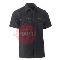PUKS1144_BBLK5XL Shirt Flex & Move Utility Work Shirt S/Sleeve, 145gsm, Black