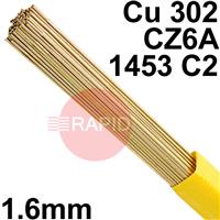 RO011601 SIF SIFBRONZE No 1 1.6mm Tig Wire, 1.0kg Pack - EN 1044: CU 302, BS: 1845: CZ6A 1453 C2