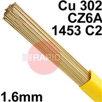 RO011625 SIF SIFBRONZE No 1 1.6mm Tig Wire, 2.5kg Pack - EN 1044: CU 302, BS: 1845: CZ6A 1453 C2