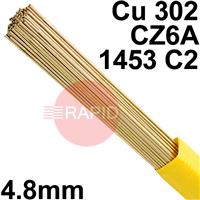 RO014850 SIF SIFBRONZE No 1 4.8mm Tig Wire, 5.0kg Pack - EN 1044: CU 302, BS: 1845: CZ6A 1453 C2