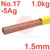 RO1815015Ag SIF Sifcupron No 17-5Ag, 1.5mm Diameter 1.0 Kg Pkt EN 1044: CP104, BS: 1845 CP4