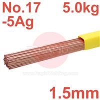 RO1815505Ag Sif No 17-5Ag, 1.5mm Diameter 5.0 Kg Pkt EN 1044: CP104, BS: 1845 CP4