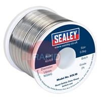 SOL16 Sealey Quick Flow 1.6mm 16SWG Solder Wire 2% 40/60 500g