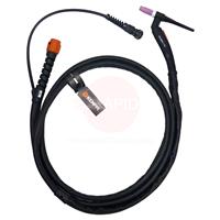 TX223GS8 Kemppi Flexlite TX K3 223GS Air Cooled 220 Amp TIG Torch, with Swivel Neck - 8m, 4 Pin