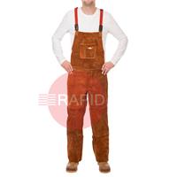 WEL44-7440-7648-M Weldas Lava Brown Weld Trousers Bib/Brace Style - Medium