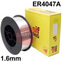 WO161665 SIFMIG 4047 Mig Wire 1.6mm Diameter 6.5Kg Spool, EN ISO 18273 S AI 4047A (AISi12), BS 2901 4047A (NG2)