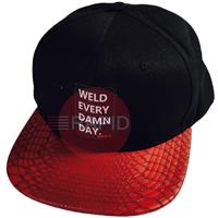 WP-SBH-SS-BRR Welporn Weld Every Damn Day - Black/Red Snapback Cap