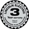 WARRANTYL3  Lincoln Electric 3 Year Parts & Labour Manufacturers Warranty.