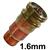 0000101139  Furick 1.6mm Stubby Gas Lens Collet Body - Tig Torch Sizes 17, 18 and 26