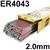 161012R150  Esab OK Tigrod 4043 Aluminium Tig Wire, 2.0mm Diameter x 1000mm Cut Lengths - AWS A5.10 R4043. 2.5kg Pack