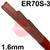 580358  Lincoln LNT 25 Steel Tig Wire, 1.6mm Diameter x 1000mm Cut Lengths - AWS A5.18 ER70S-3. 5.0kg Pack