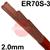 J7068  Lincoln LNT 25 Steel Tig Wire, 2.0mm Diameter x 1000mm Cut Lengths - AWS A5.18 ER70S-3. 5.0kg Pack