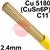 RO181506  SIFPHOSPHOR Bronze No 8 Copper Tig Wire, 2.4mm Diameter x 1000mm Cut Lengths - EN 14640: Cu 5180 (CuSn6P), BS: 2901: C11. 1.0kg Pack (approx. 25pcs)