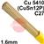 W001670  SIFPHOSPHOR Bronze No 82 Copper Tig Wire, 1.6mm Diameter x 1000mm Cut Lengths - EN 14640: Cu 5410 (CuSn12P), BS: 2901: C27. 1.0kg Pack