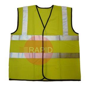 060830L  High Vis Vest L EN471-2 Fluor-Yellow 2 Band (Click here for more sizes)