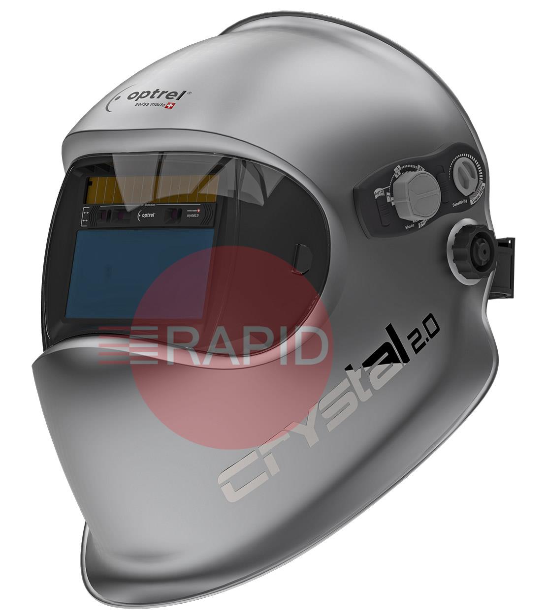 1006.900  Optrel Crystal 2.0 Auto Darkening Welding Helmet, Shade 4 - 12