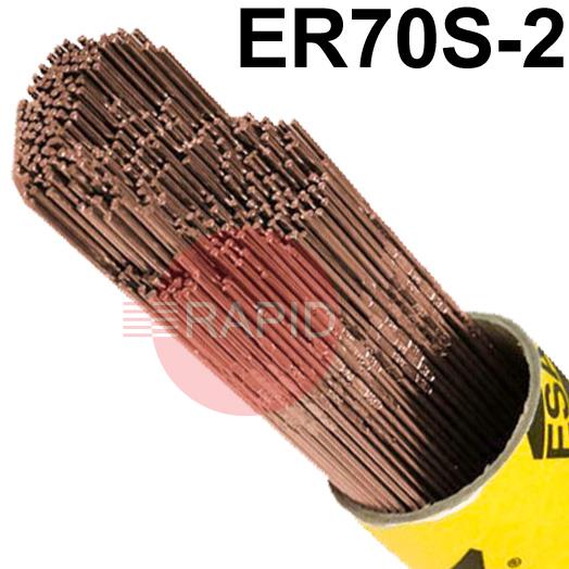 15165  ESAB OK Tigrod 12.62 Steel TIG Wire, 1000mm Cut Lengths - AWS A5.18 ER70S-2, 5Kg Pack.